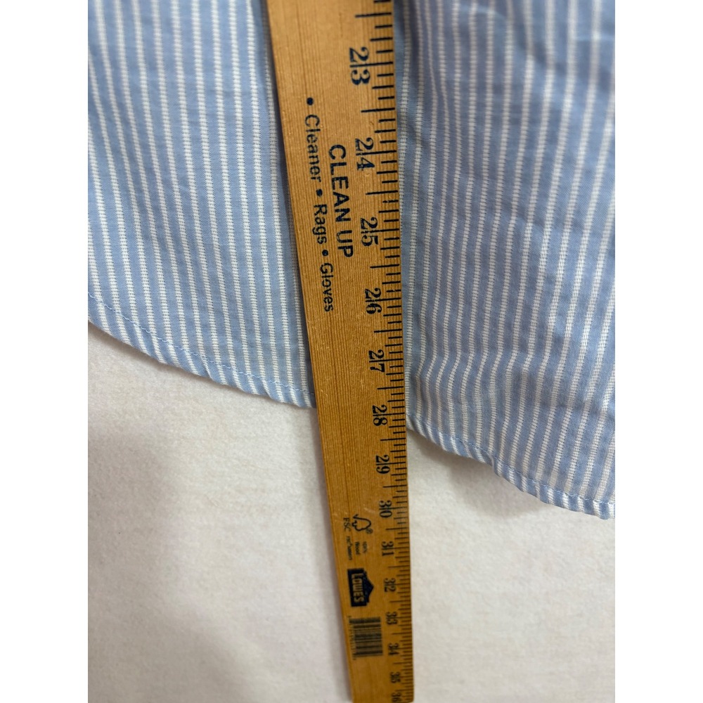 Beachlunchlounge Blue White Striped Henley Cap Sleeve Cotton Top Small - Picture 7 of 7